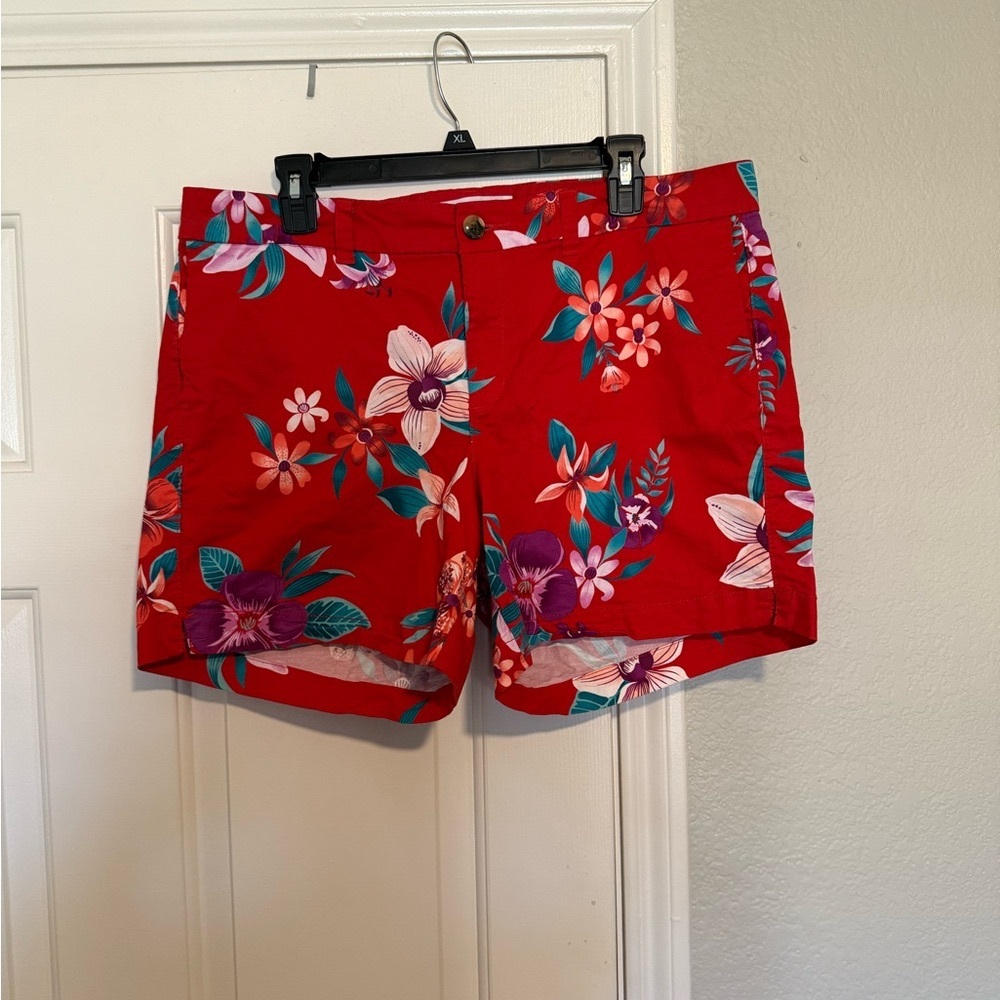 Old Navy Everyday Short, Red Tropical Print, 14